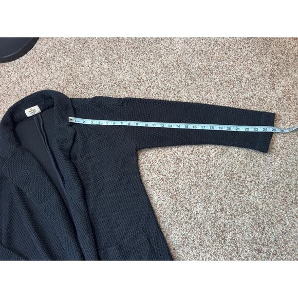 Marine Layer Women's Woven Cotton Blend Black Cardigan Sweater, Size Small - Picture 8 of 13